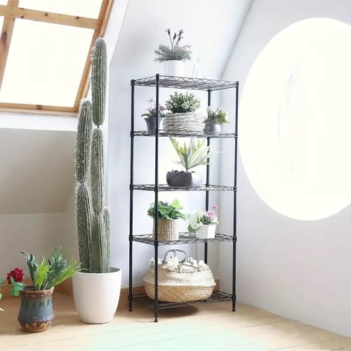 استاند رفوف كروم اسود 4 ارفف 150 سم