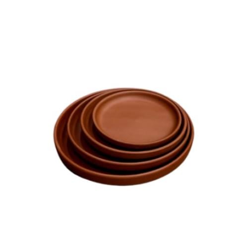 صحن تقديم فخار دائري مسطح