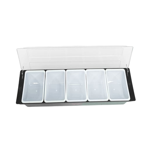 علب تخزين بهارات 5 خانات بلاستيك