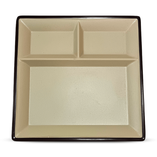 صحن ميلامين مقسم بيج مقاس 26 سم