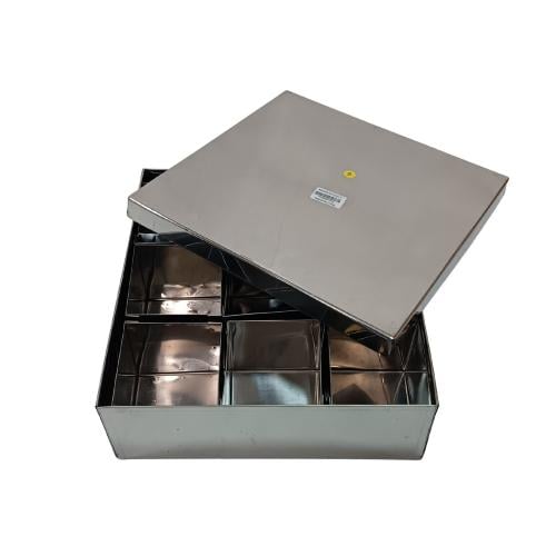علب تخزين بهارات استيل 9 خانات