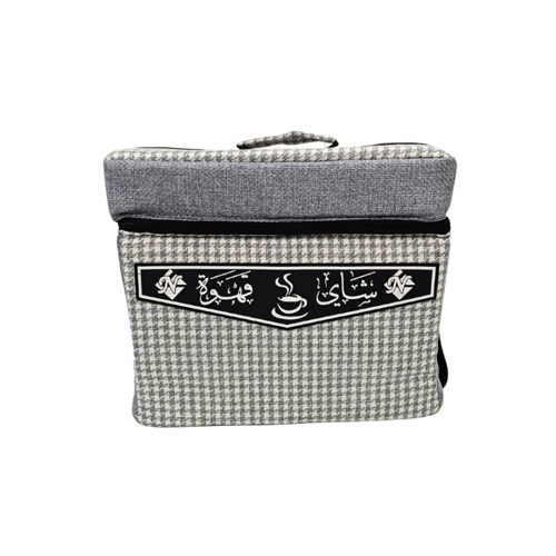 سلة ترامس قماش كاروهات مستطيل 2 خانة