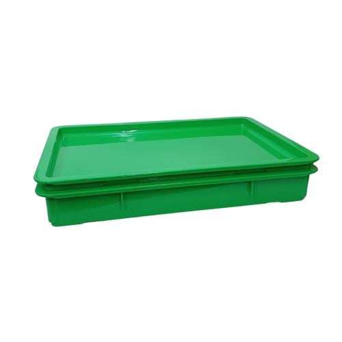 صندوق بلاستيك اخضر للعجين بغطاء 15 سم