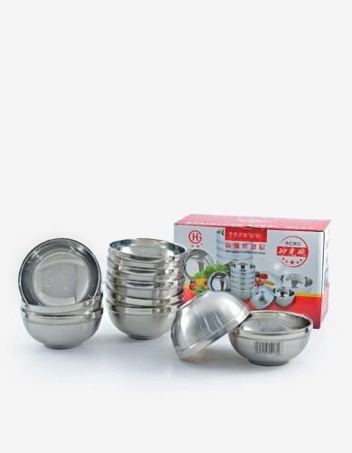 طقم زبدية 10 قطع استيل مقاس 13 سم