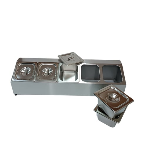 استاند علب بهارات استيل 5 خانات