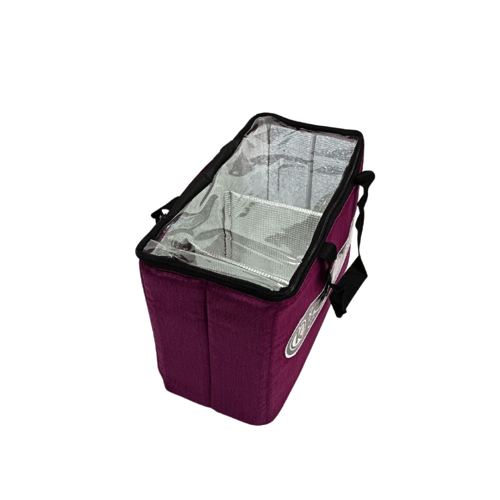 سلة ترامس قهوة وشاي قماشية غطاء شفاف 3 خانة