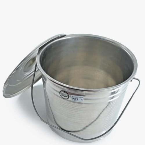 سطل استيل بغطاء 8 لتر