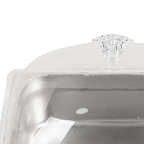 صينية استيل مع غطاء شفاف عمق 20 سم