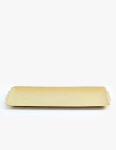 صحن استيل مستطيل ذهبي 32*16 سم