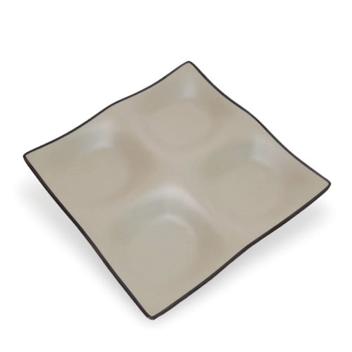 طبق ميلامين تقديم مقسم مربع 24 سم