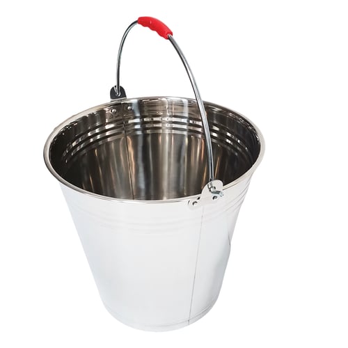 سطل استيل بغطاء يد احمر 16 لتر