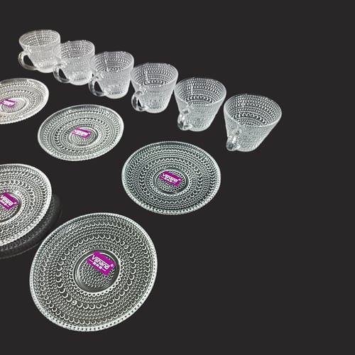 طقم اكواب شاي زجاجي 6 قطع مقاس كبير