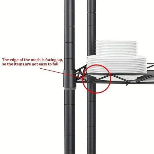 استاند رفوف كروم اسود 4 ارفف 150 سم