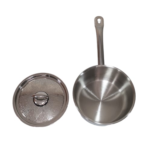 كسرولا استيل بغطاء مزخرف 20 سم