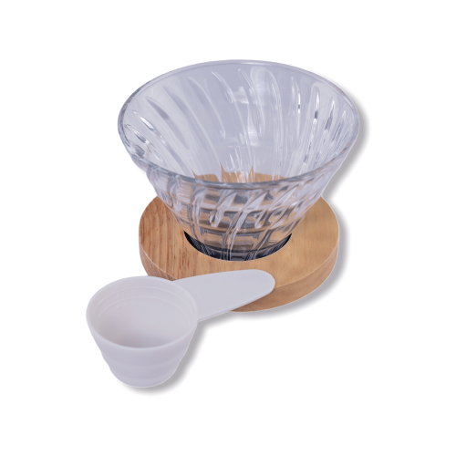 قمع ترشيح قهوه كبير فاعدة خشب