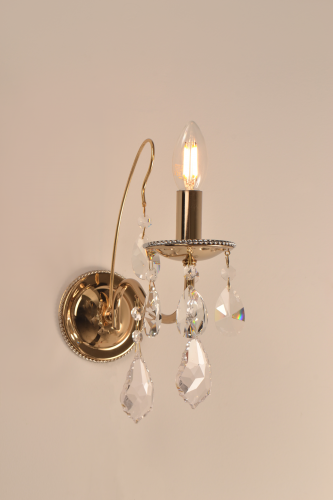 جداري كلاسيك كرستال ذهبي مع فضي 1\2 لمبه