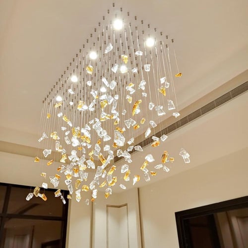 حجر زجاج غير منتظم مقصوص بالوان مختلفة