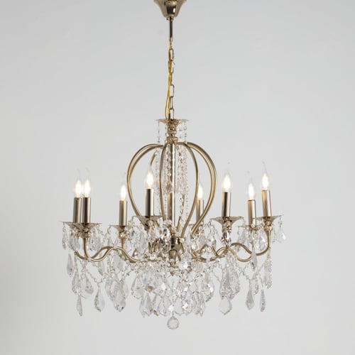 ثرية كريستال 12/8 لمبة لون ذهبي