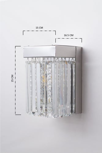 جداري مودرن بتعليقات كريستال وزجاج لون فضي