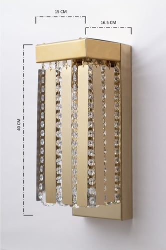 جداري مودرن بتعليقات كريستال وإستيل لون ذهبي