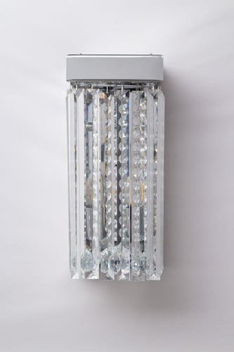 جداري مودرن بتعليقات كريستال وزجاج لون فضي