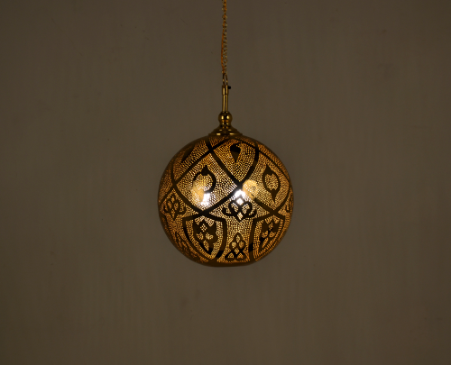 ثريه نحاسيه طراز مغربي على شكل كروي (متوفر عدة مقا...