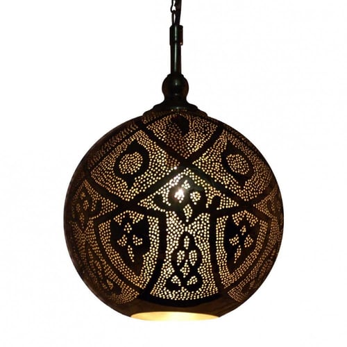 ثريه نحاسيه طراز مغربي على شكل كروي (متوفر عدة مقا...