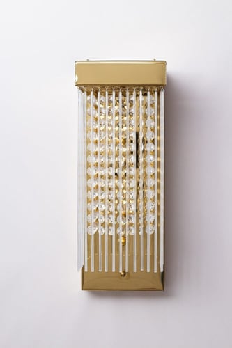 جداري مودرن بتعليقات كريستال وزجاج لون ذهبي