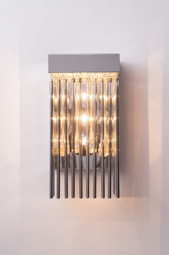 جداري مودرن بتعلقات زجاجية لون فضي