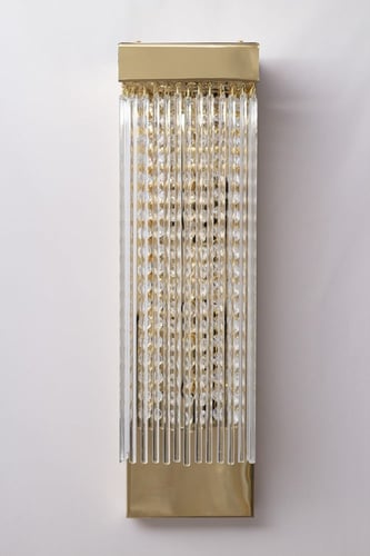 جداري مودرن بتعليقات كريستال وزجاج لون ذهبي