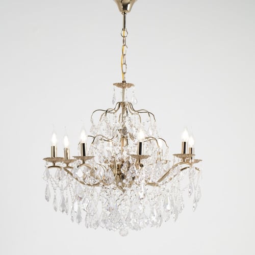 ثرية كريستال 12/8 لمبة لون ذهبي