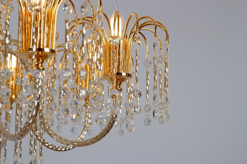 ثريه ايطالي لون ذهبي 12 لمبه كرستال نمساوي