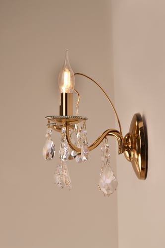 جداري كلاسيك كرستال ذهبي مع فضي 1\2 لمبه