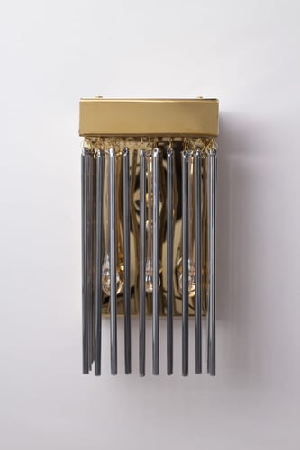 جداري مودرن بتعلقات زجاجية لون ذهبي