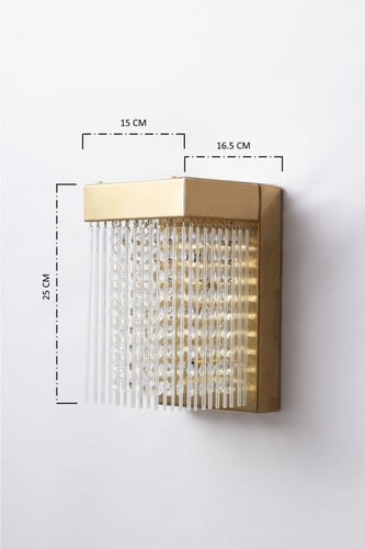 جداري مودرن بتعليقات كريستال وزجاج لون ذهبي مطفي