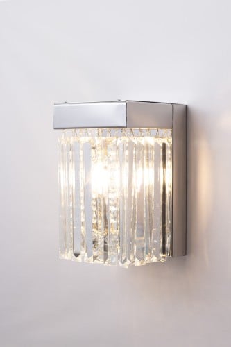 جداري مودرن بتعليقات كريستال وزجاج لون فضي