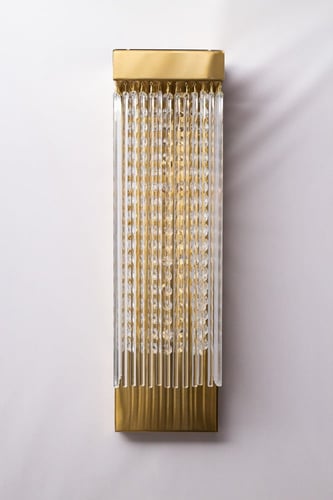 جداري مودرن بتعليقات كريستال وزجاج لون ذهبي مطفي