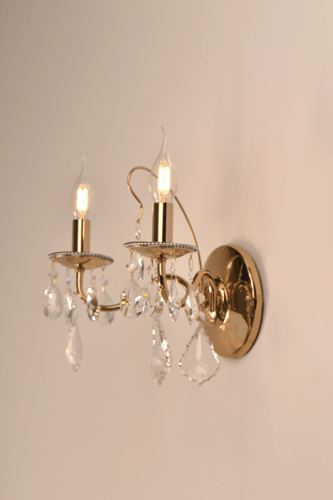 جداري كلاسيك كرستال ذهبي مع فضي 1\2 لمبه