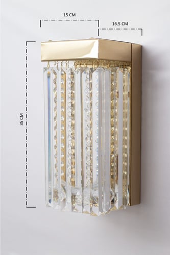 جداري مودرن بتعليقات كريستال وزجاج لون ذهبي