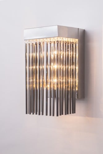 جداري مودرن بتعلقات زجاجية لون فضي