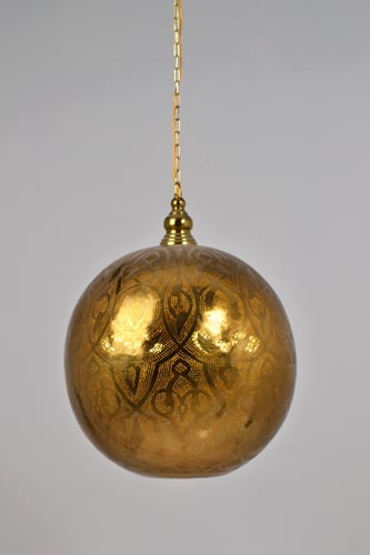 ثريه نحاسيه طراز مغربي على شكل كروي (متوفر عدة مقا...