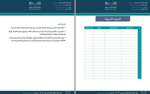 قالب ملف إنجاز متكامل للمعلمين والمعلمات بالهوية ا...