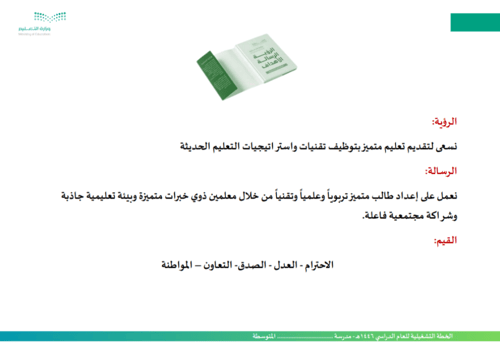 الخطة التشغيلية للمرحلة المتوسطة