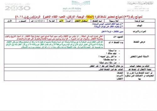 تحضير وحدة اهلا وسهلا رياض الأطفال