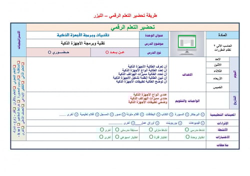 تحضير حاسب الي 2 مقررات