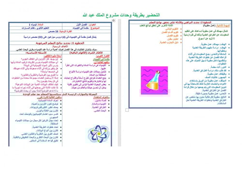 تحضير كيمياء اول ثانوي مسارات الفصل الثالث