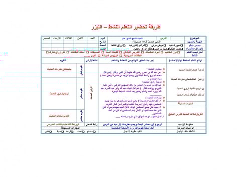 تحضير حديث 2 مقررات