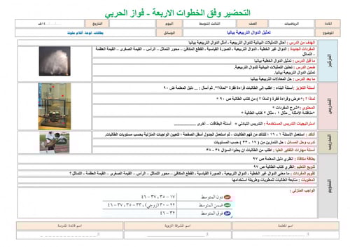 تحضير رياضيات ثالث متوسط الفصل الثالث