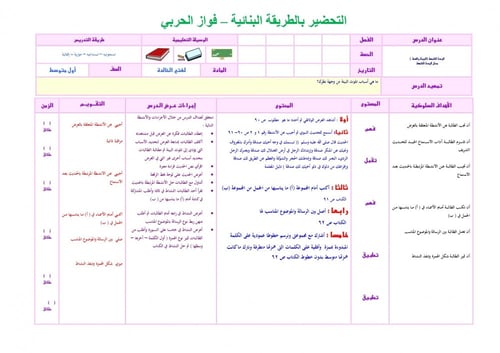 تحضير لغتي اول متوسط الفصل الثالث