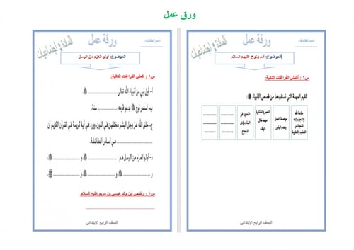 تحضير دراسات اجتماعية رابع ابتدائي الفصل الثالث